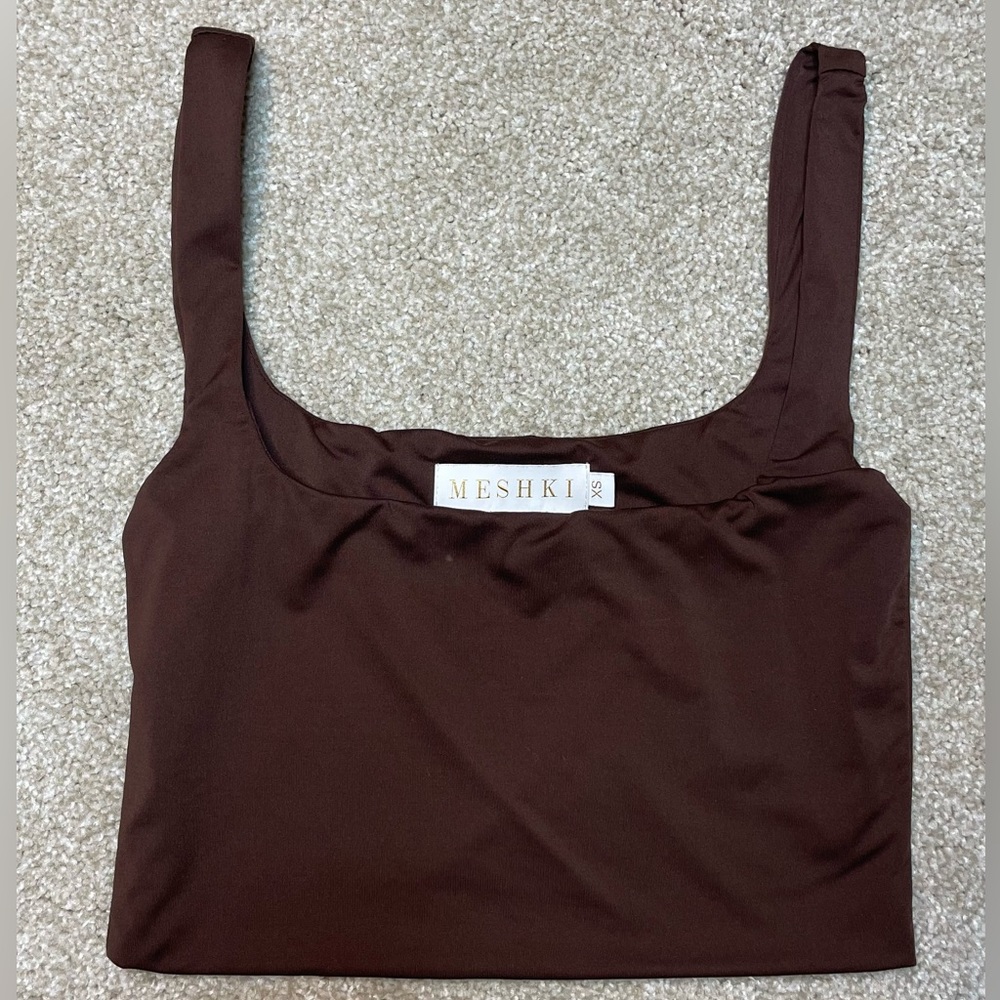 Brown Meshki Crop Top